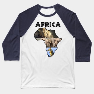 Africa Wildlife Continent Collage Baseball T-Shirt